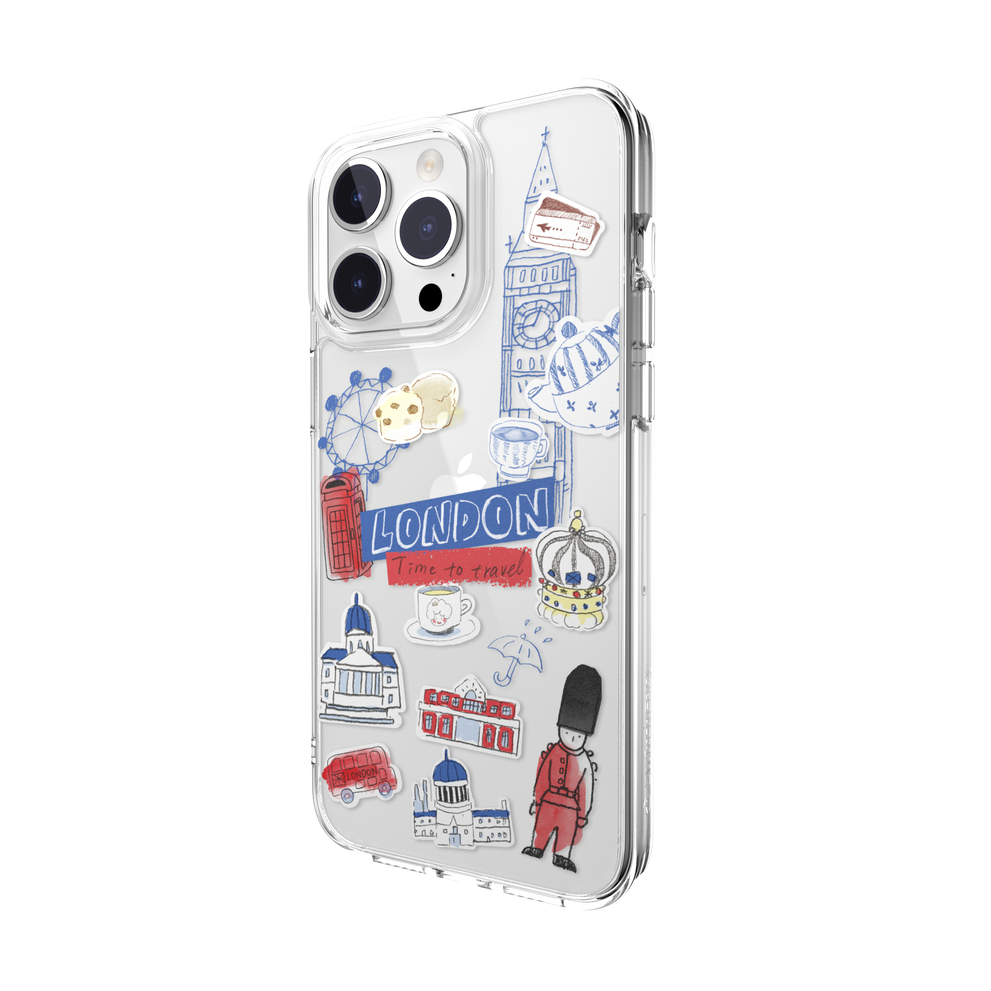 City Hand-drawn Print Case with AirBarrier Shockproof Clear iPhone